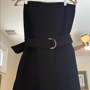Chelsea28 Black Strapless Belted Jumpsuit